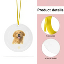 Personalized Memorial Acrylic Ornament Pet Photo Paw Prints In Our Hearts - Gift for Pet Lovers - Joliny