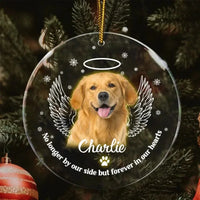 Personalized Memorial Acrylic Ornament Pet Photo Paw Prints In Our Hearts - Gift for Pet Lovers - Joliny