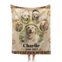 Personalized Memorial Blanket For Pet Lover Custom Photo - No Longer By My Side But Forever In My Heart - Joliny