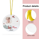 Personalized Memorial Photo - Red Farmhouse Christmas Acrylic Ornament - Joliny
