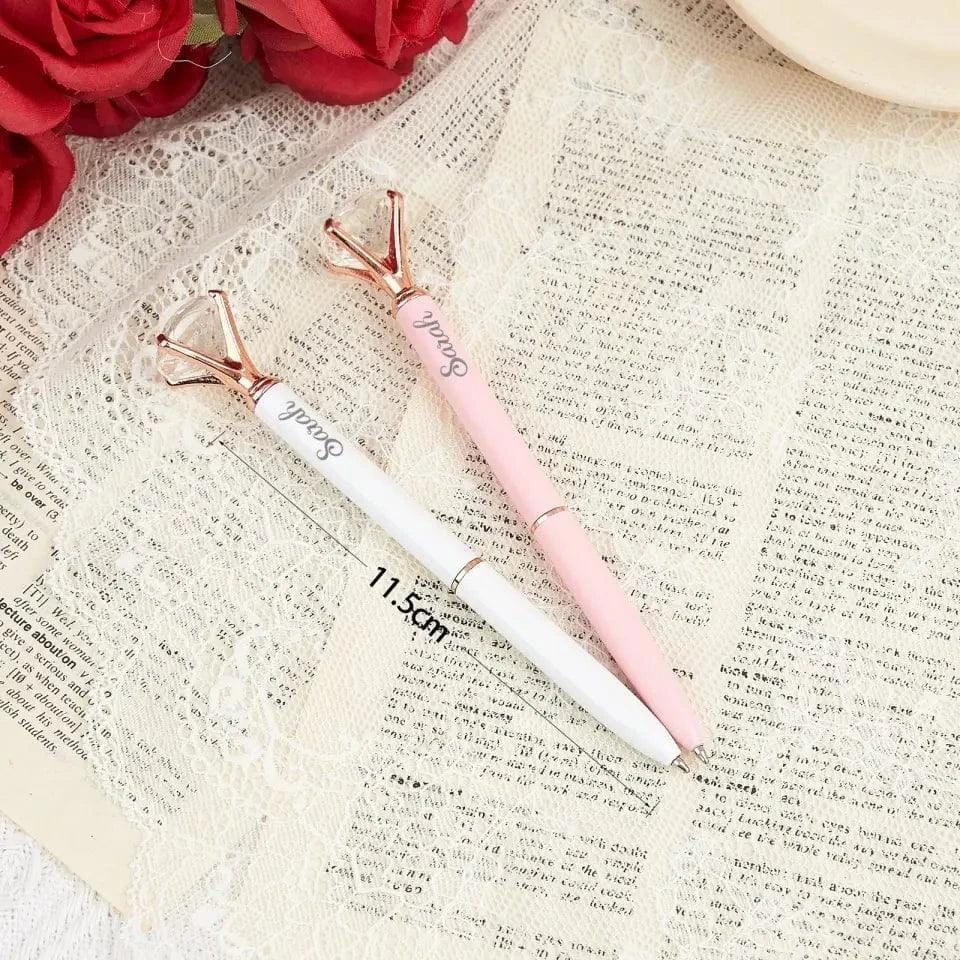 Personalized Metal Ballpoint Pen With Diamond, Suitable for Office Supplies Or Gifts for Women - Joliny