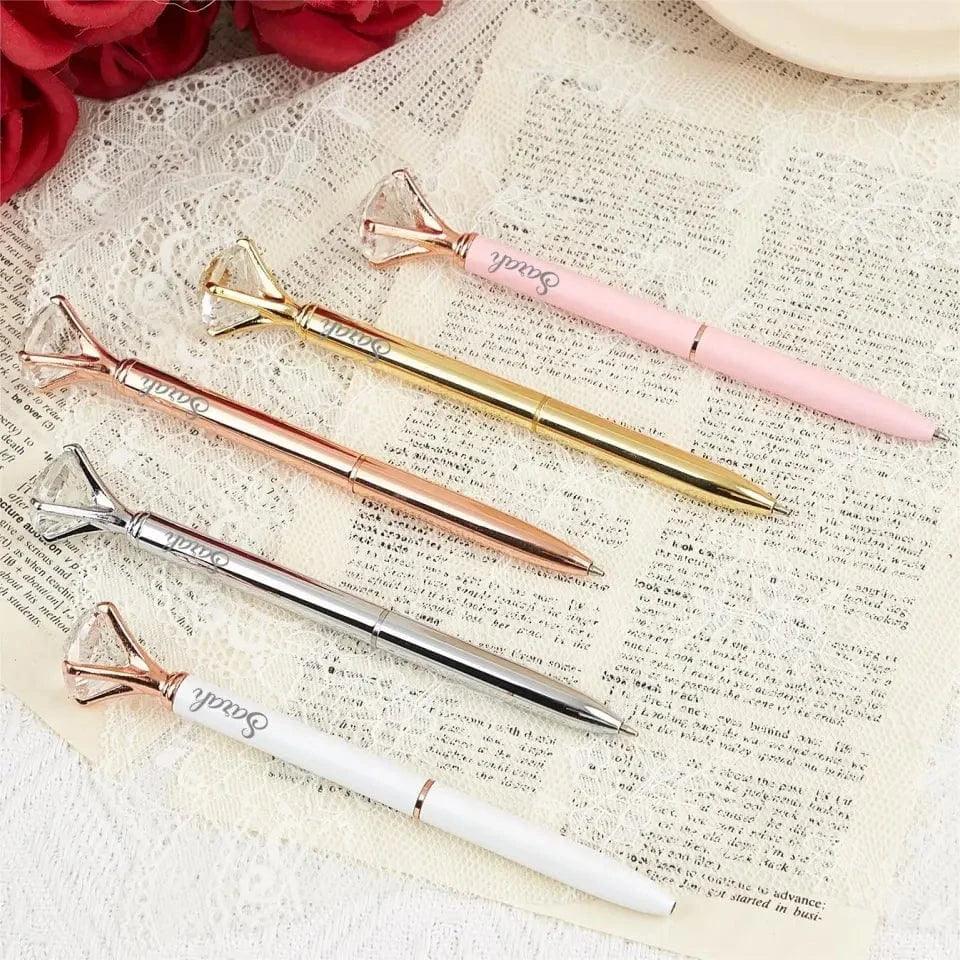 Personalized Metal Ballpoint Pen With Diamond, Suitable for Office Supplies Or Gifts for Women - Joliny