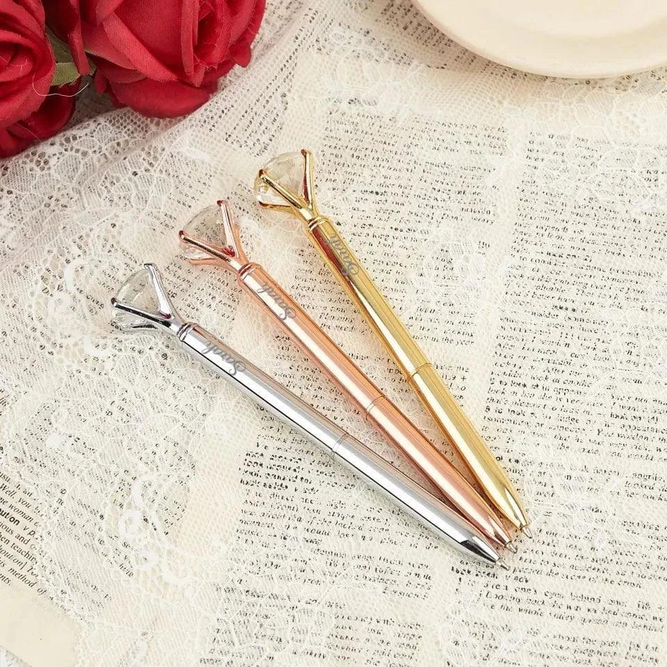 Personalized Metal Ballpoint Pen With Diamond, Suitable for Office Supplies Or Gifts for Women - Joliny