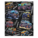 Personalized Monster Truck Blanket with Custom Name - Joliny