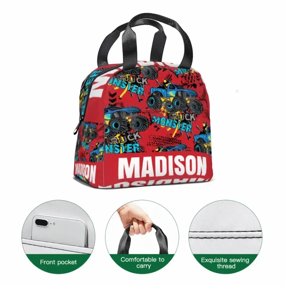 Personalized Monster Truck Name Custom Backpacks, Customized Kids School Season Gifts - Joliny