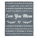 Personalized Mother's Day Blanket, Love You Mom, Filled with Words of Love and Appreciation from Son or Daughter - Joliny