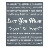 Personalized Mother's Day Blanket, Love You Mom, Filled with Words of Love and Appreciation from Son or Daughter - Joliny