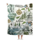 Personalized Mountain Camping Baby Name Blanket, Adventure Awaits Baby Blanket, Funny Gift Blanket - Joliny