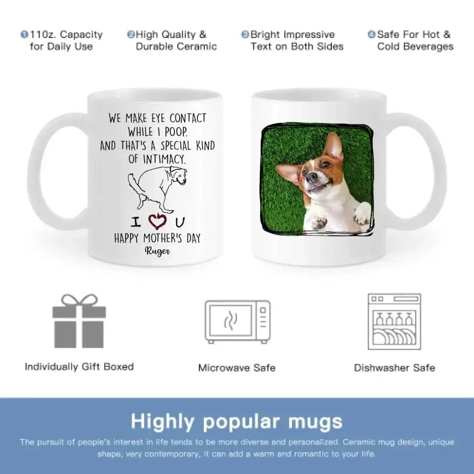 Personalized Mug For Dog Mom - We Make Eye Contact While I Poop -Gifts For Dog Lovers, Mothers Day - Joliny