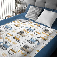 Personalized Name Baby Blanket, Customized Boy Car Blanket, Baby Gift - Joliny