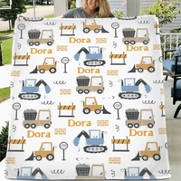 Personalized Name Baby Blanket, Customized Boy Car Blanket, Baby Gift - Joliny