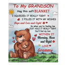 Personalized Name Blanket - To My Grandson Blanket, Bear Blanket, Mother Day Gift Blanket - Joliny