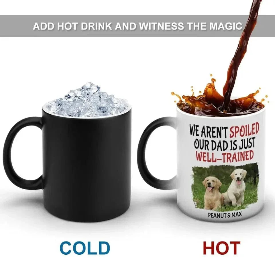Personalized Name Color Changing Mug For Pet Owner - Well Trained Mom Photo - Joliny