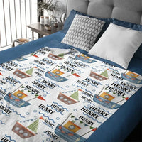 Personalized Nautical Baby Custom Name Blanket - Joliny