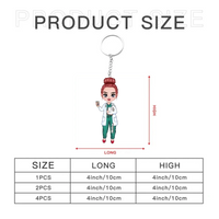 Personalized Nurse Character Keychain - Gift For Nurse - Joliny