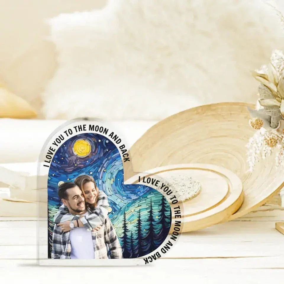 Personalized Photo artistic background Acrylic Plaque - From Our First Kiss Till Our Last Breathe - Joliny