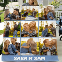 Personalized Photo Blanket with Text, Anniversary Gift Blanket, Gift for Her - Joliny