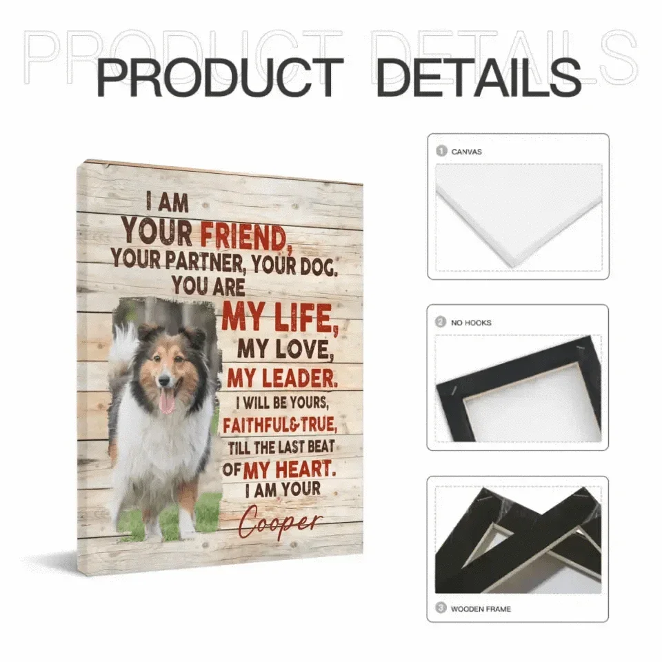 Personalized Photo Custom Dog Portrait Canvas - I Am Your Dog - Joliny