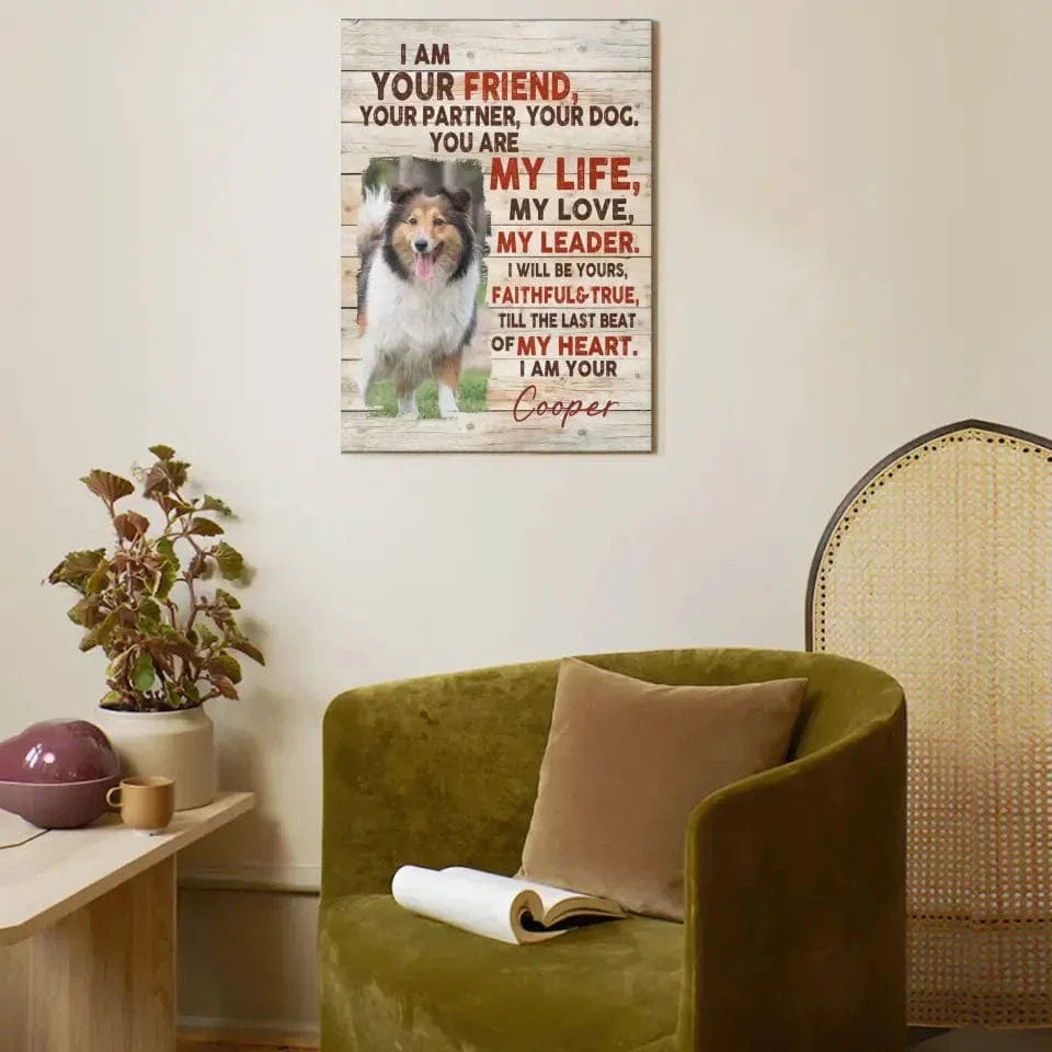 Personalized Photo Custom Dog Portrait Canvas - I Am Your Dog - Joliny