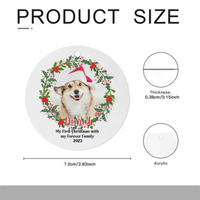 Personalized Photo Custom Round Shaped Christmas Ornament For Pet Lovers - My First Christmas With My Forever Family - Joliny