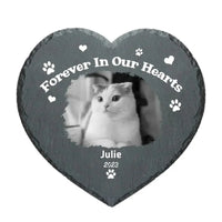 Personalized Photo Heart Shape Memorial Garden Stone - Forever In Our Hearts - Joliny