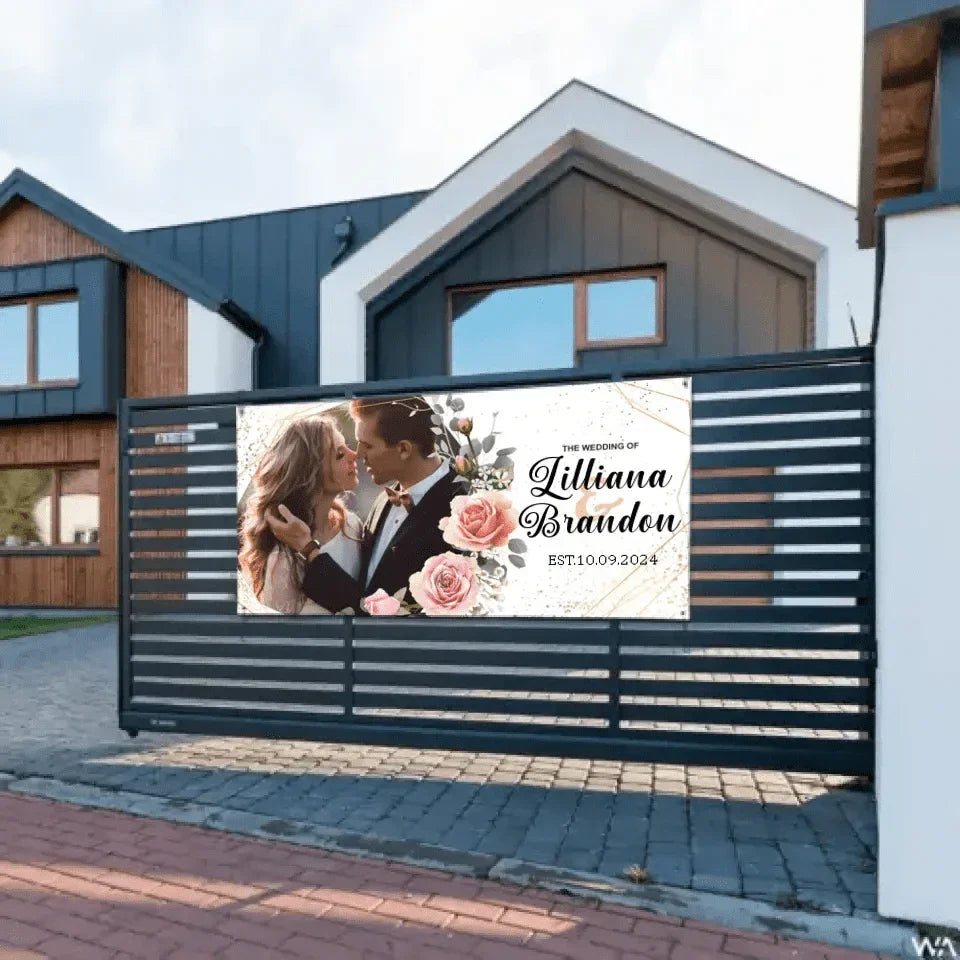 Personalized Photo Name Date Banner Gifts Fo Wedding Party Signs Indoor Outdoor Decorations - Joliny