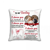 Personalized Pillow Custom Photo - I Choose You Of The Beginning - Gift For Couples - Joliny