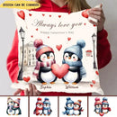 Personalized Pillow - Gift For Penguin Couple - Joliny