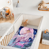 Personalized Pink Dress Princess Ride Unicorn Blanket - Joliny