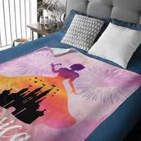 Personalized Princess Blanket for Girls - Pink Room Decor - Joliny