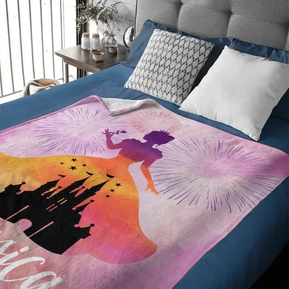 Personalized Princess Blanket for Girls - Pink Room Decor - Joliny