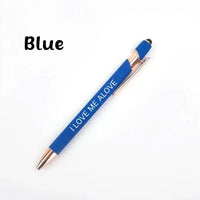 Personalized Push-Type Metal Ballpoint Pen - Writing Soft Touch Stylus - Joliny