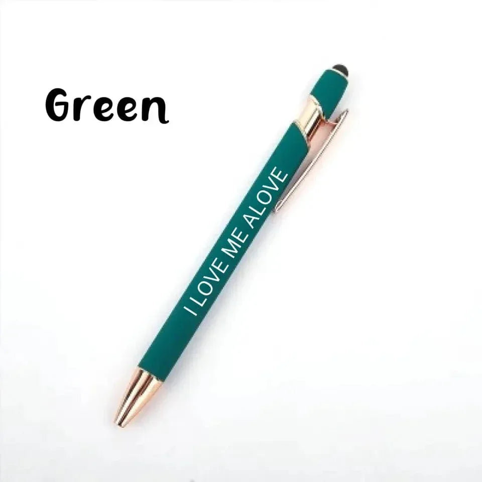 Personalized Push-Type Metal Ballpoint Pen - Writing Soft Touch Stylus - Joliny