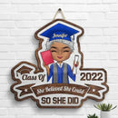 Personalized Shaped Wood Door Sign - She Believed She Could - Graduation Gift - Joliny
