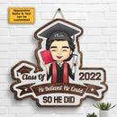 Personalized Shaped Wood Door Sign - She Believed She Could - Graduation Gift - Joliny