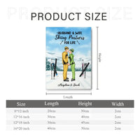Personalized Skiing Canvas Wall Art for Couples, Skiing Lovers - Skiing Partners for Life - Joliny