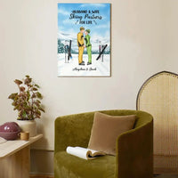 Personalized Skiing Canvas Wall Art for Couples, Skiing Lovers - Skiing Partners for Life - Joliny