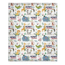 Personalized Smiling Animals Name Blanket - Joliny