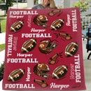 Personalized Soccer Soft Blanket with Name and Number - Birthday Gift for Sports Lovers - Joliny