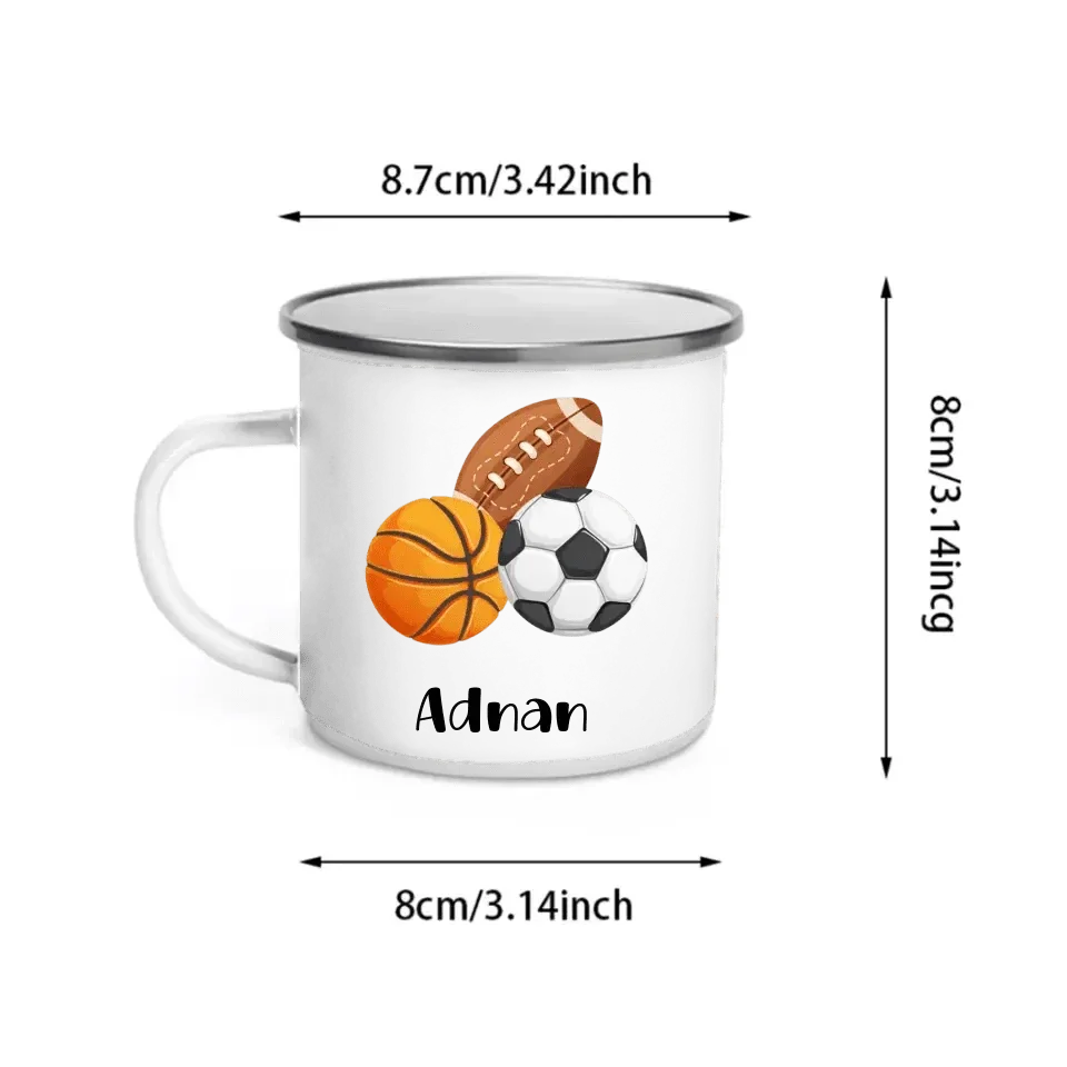 Personalized Sport Mug Kids Mug - Soccer Baseball Basketball - Joliny