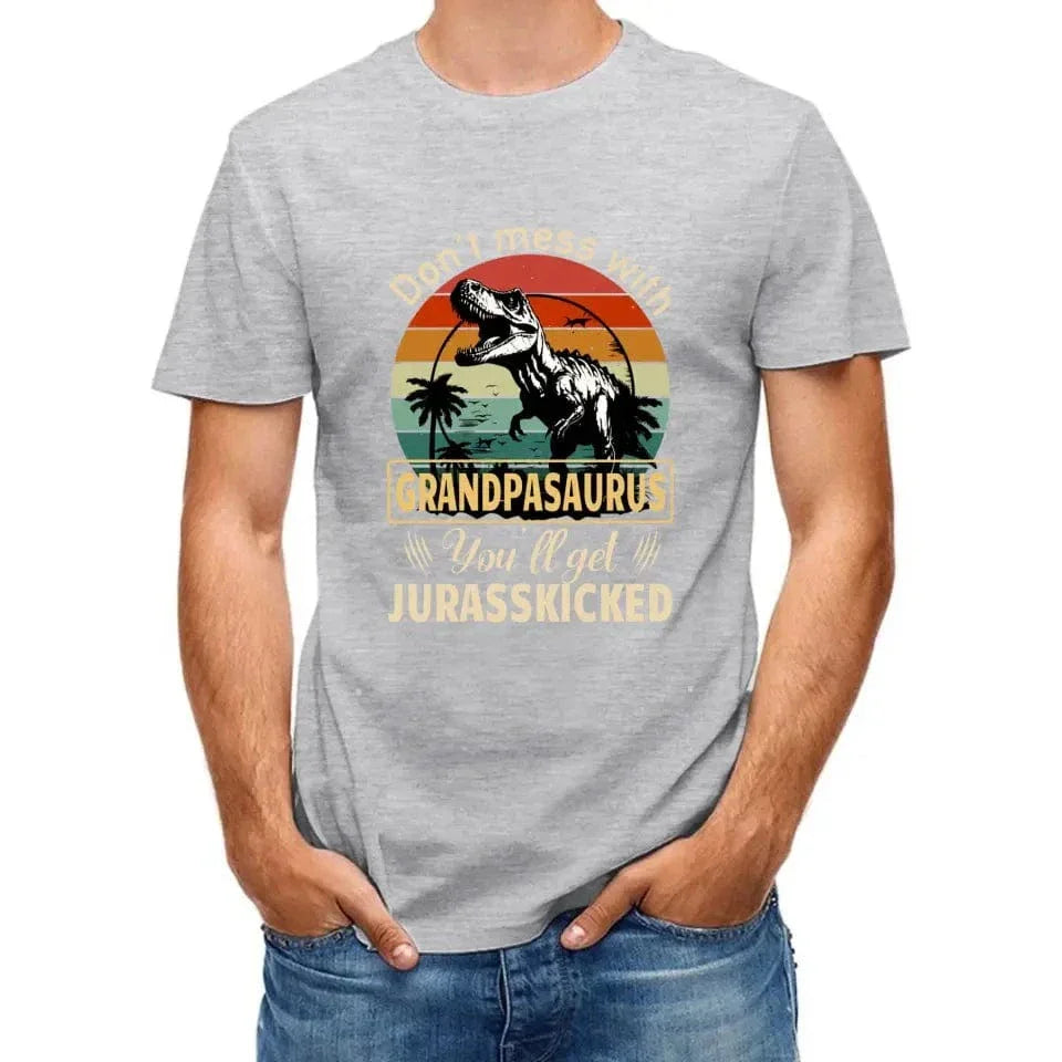 Personalized T shirt - Don't mess with grandpasaurus you'll get jurasskicked - Joliny