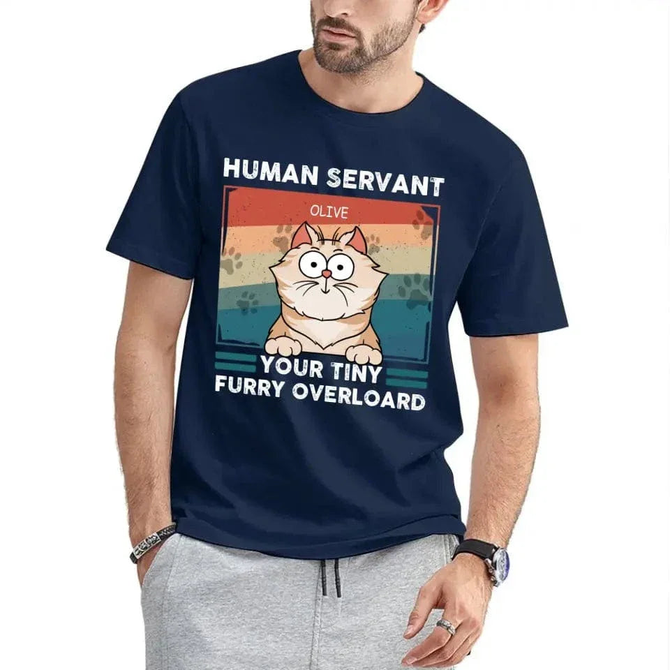 Personalized T Shirt - Good Morning Human Servant - Gift For Cat Lovers, Cat Mom, Cat Dad - Joliny