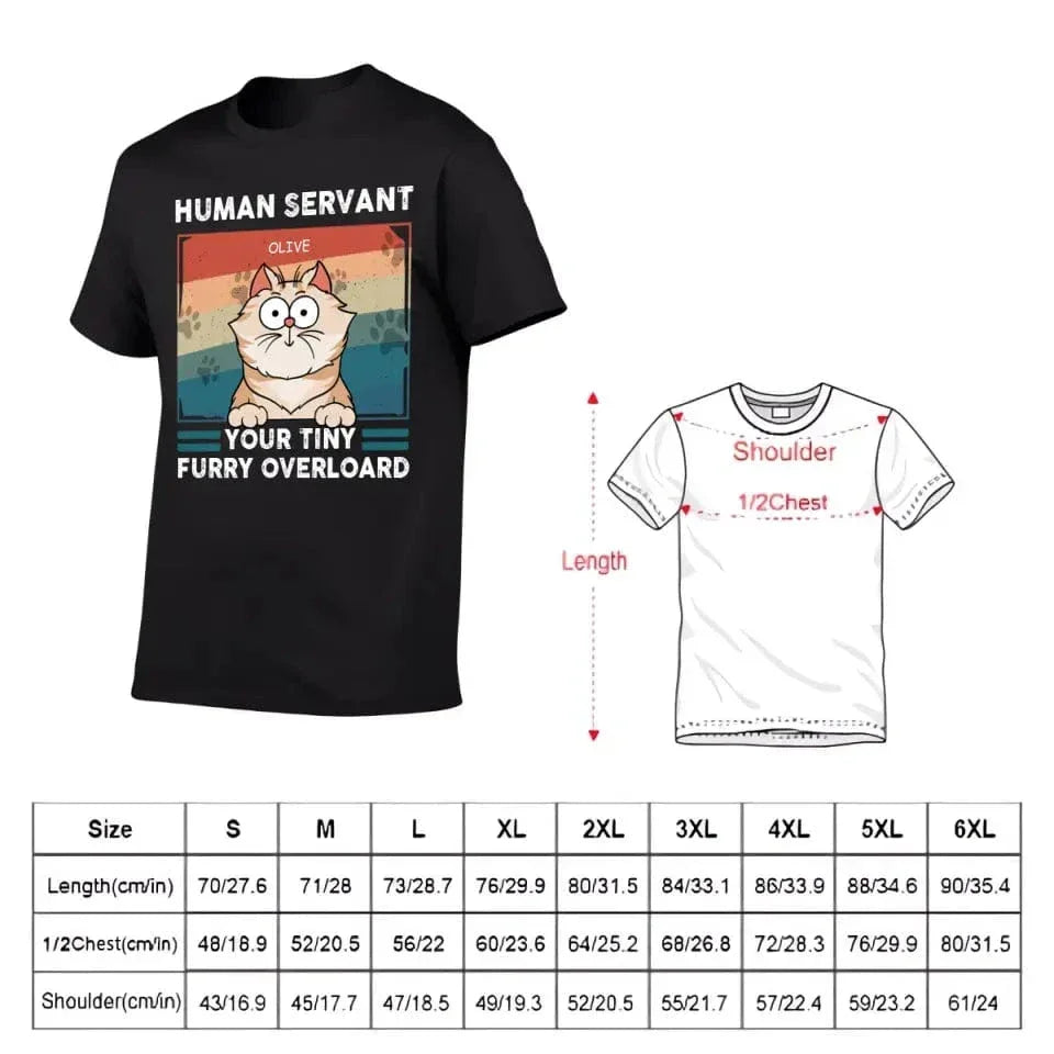 Personalized T Shirt - Good Morning Human Servant - Gift For Cat Lovers, Cat Mom, Cat Dad - Joliny