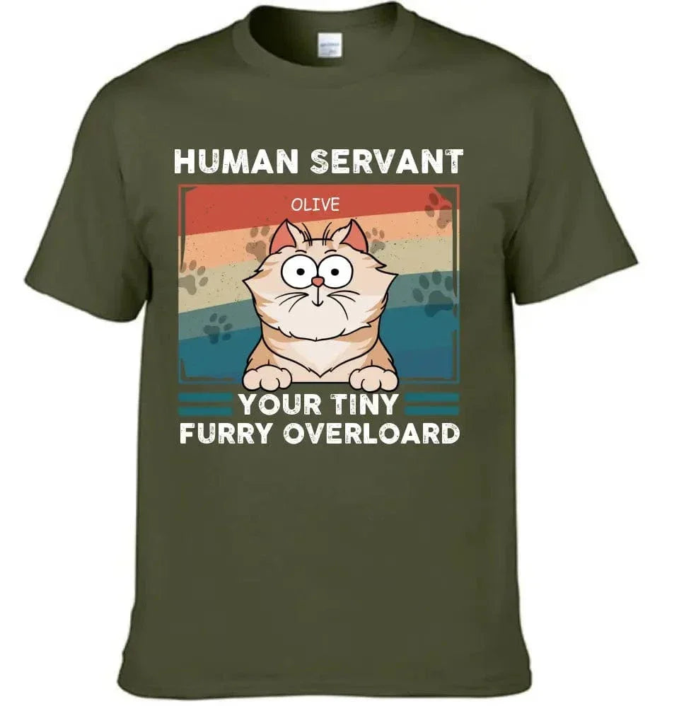 Personalized T Shirt - Good Morning Human Servant - Gift For Cat Lovers, Cat Mom, Cat Dad - Joliny