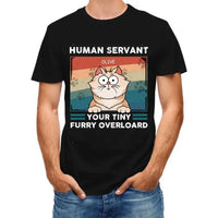 Personalized T Shirt - Good Morning Human Servant - Gift For Cat Lovers, Cat Mom, Cat Dad - Joliny