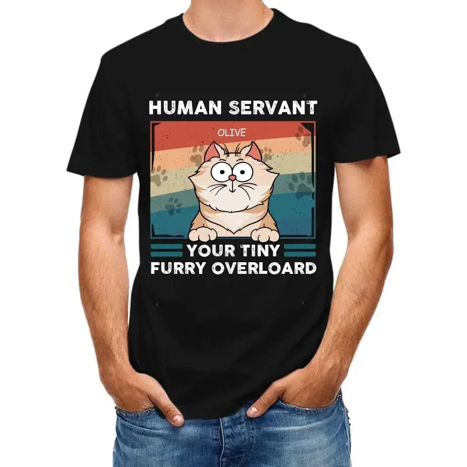 Personalized T Shirt - Good Morning Human Servant - Gift For Cat Lovers, Cat Mom, Cat Dad - Joliny