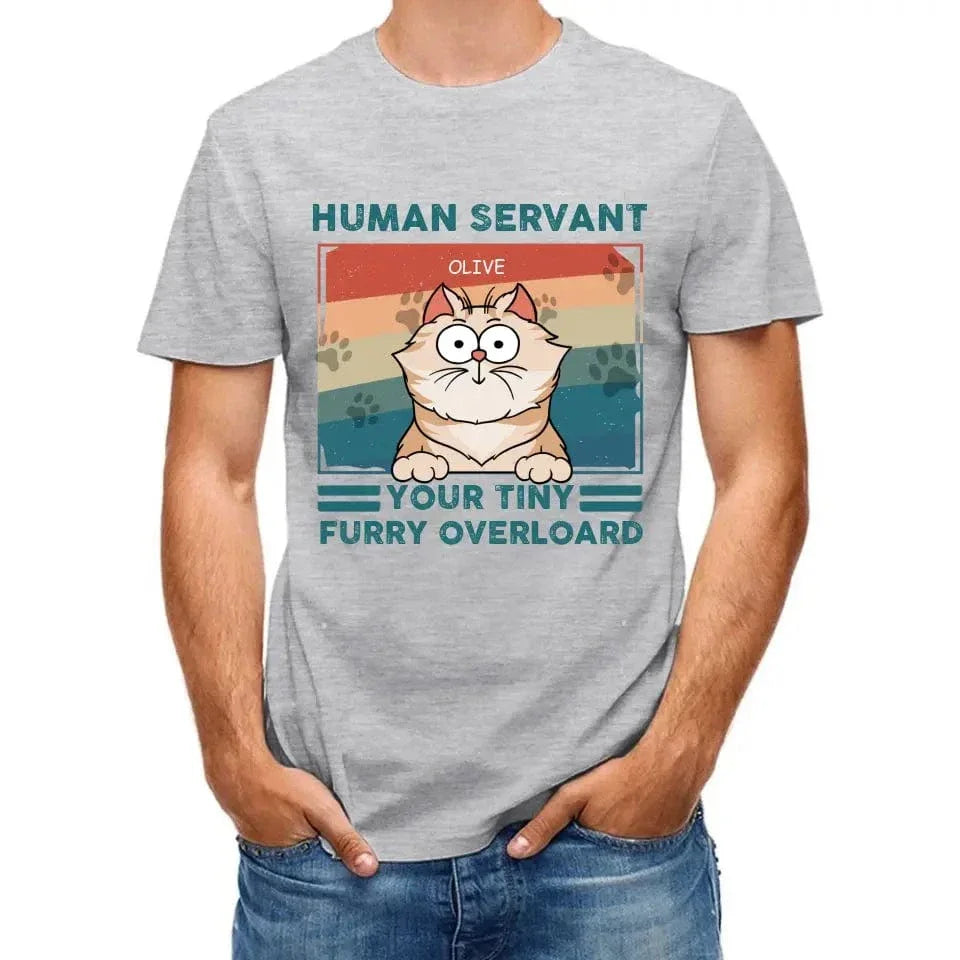 Personalized T Shirt - Good Morning Human Servant - Gift For Cat Lovers, Cat Mom, Cat Dad - Joliny