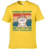 Personalized T Shirt - Good Morning Human Servant - Gift For Cat Lovers, Cat Mom, Cat Dad - Joliny
