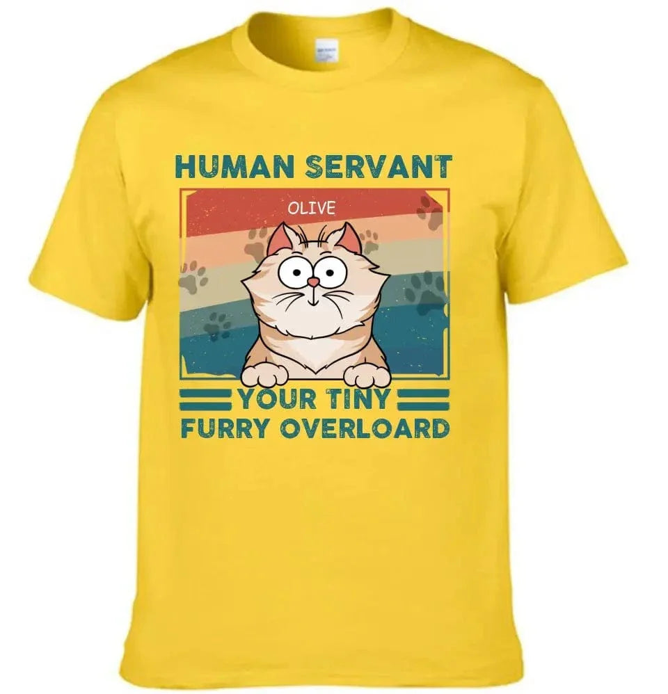 Personalized T Shirt - Good Morning Human Servant - Gift For Cat Lovers, Cat Mom, Cat Dad - Joliny