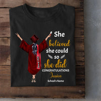 Personalized T-shirt Graduation Girl - She Did It - Joliny